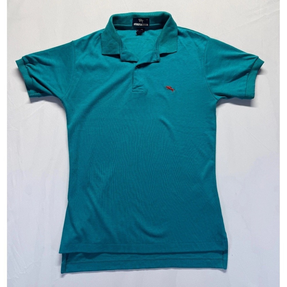 Vintage Steeplechase Polo Shirt‎ Mens Small Turquoise Performance Golf Tennis